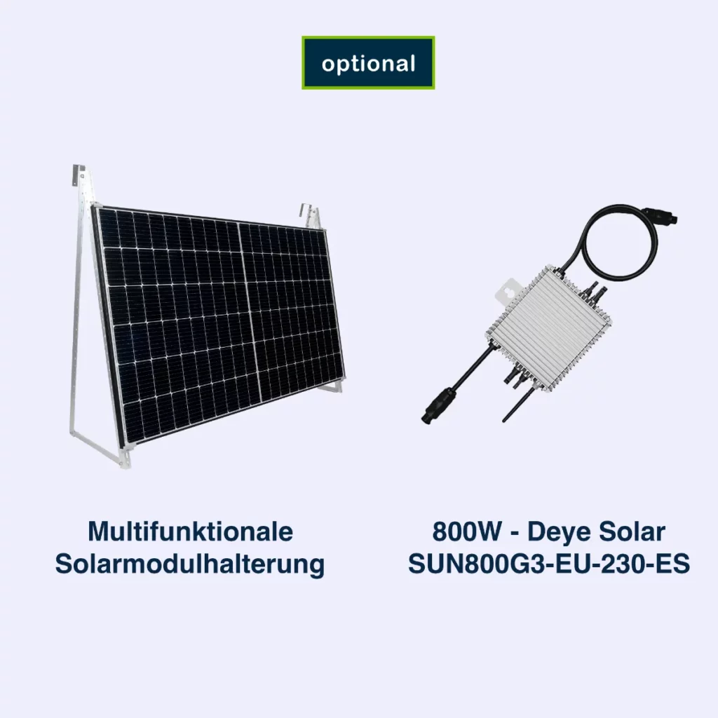 Solarmodul des Balkonkraftwerkes mit Wechselrichter